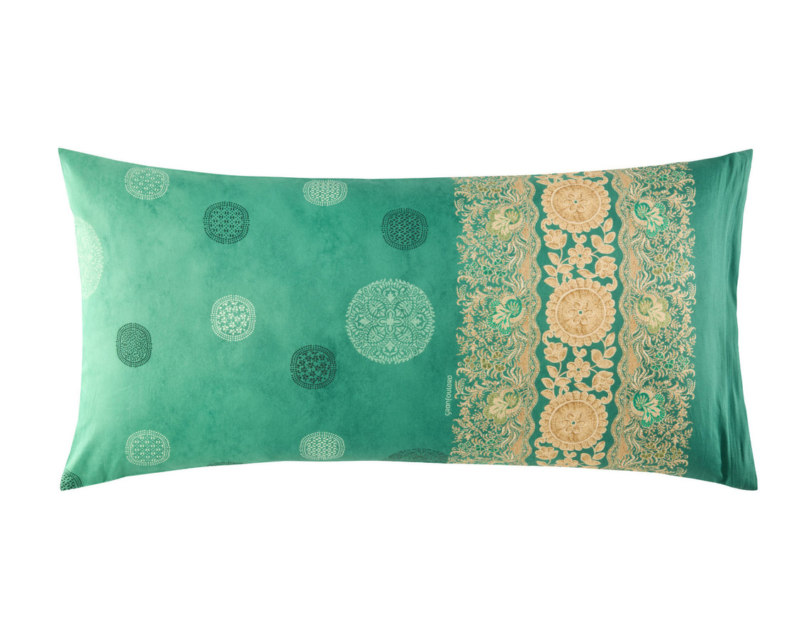 Bassetti Satin Kissenhülle PALLAVICINO in Mint Green mit grafischem Design, 65 x 65 cm - Bild 1