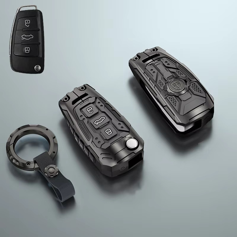 ICAR Autoschlüssel Etui im Rüstungsstil für Audi A1 A3 A5 A6 A7 Q3 Q5 Q7 TT in Schwarz - Bild 3