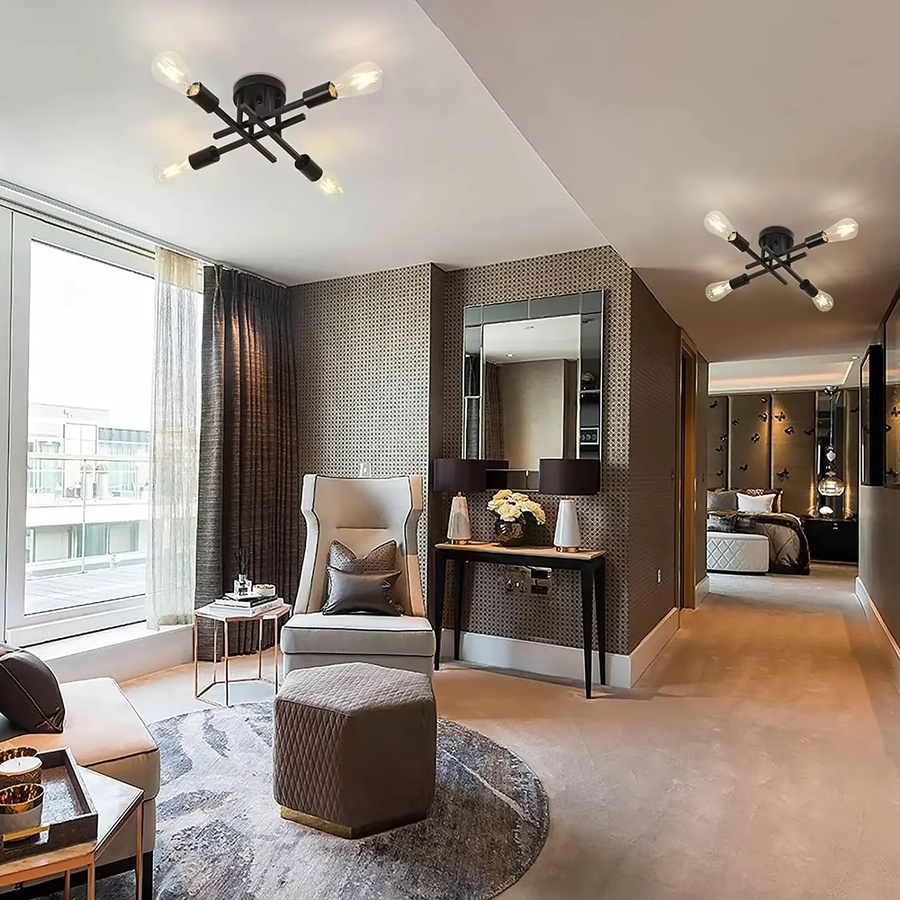 SUNMEIYI Moderne LED-Deckenleuchte aus Aluminium in Schwarz oder Weiß für Wohnzimmer, Schlafzimmer und Arbeitszimmer - Bild 3
