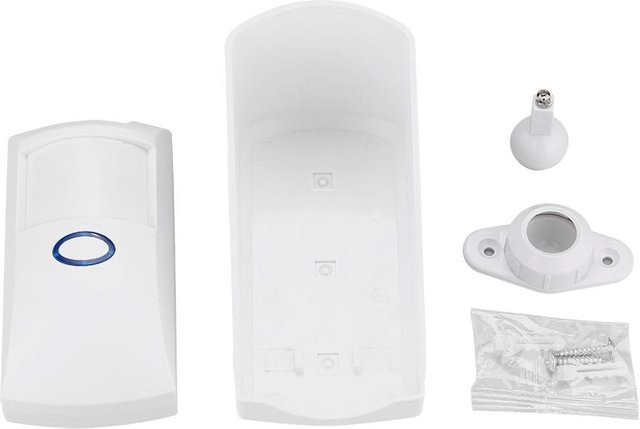 TOMTOP Wasserdichter Drahtloser WiFi PIR Infrarot Bewegungsmelder für Außenbereich mit Batterie, Weiß - Bild 1