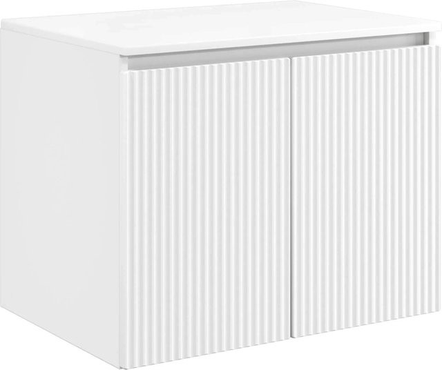 vidaXL Wandmontierter Badezimmerschrank in Weiß, Modernes Design mit Scharniertüren, B/T/H: 62,5 x 44,5 x 50 cm - Bild 1