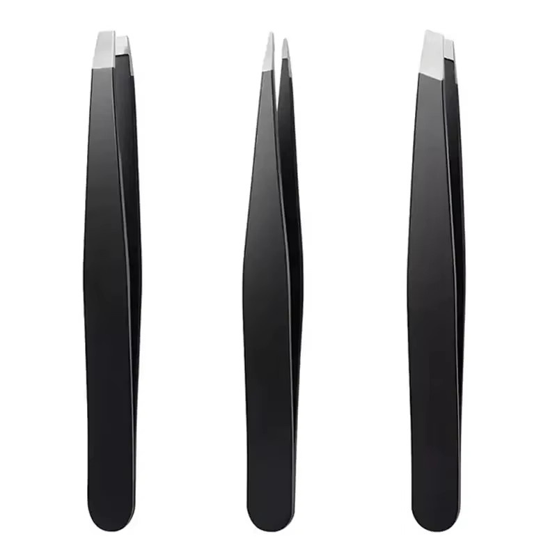CNKESS Augenbrauenpinzetten Set, Edelstahl, Schwarz, Unisex - Bild 2