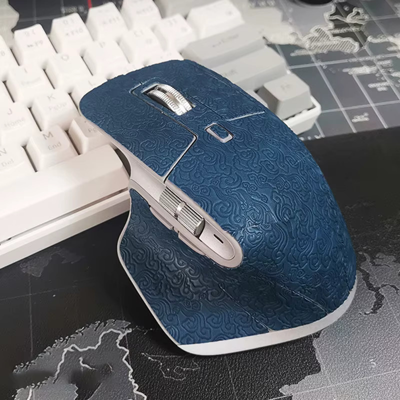 Rutschfester Mausaufkleber Logitech MX Master 3 als Mausgriffband in Blau, schweißabsorbierend und bedruckt - Bild 2