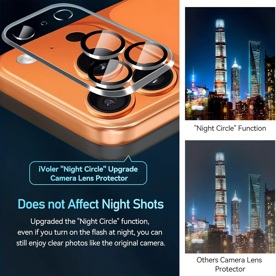 4er-Set Kameraobjektivschutz aus gehärtetem Glas für iPhone 17, 16 und 15 Serie, transparent, vollständige Abdeckung - Bild 4