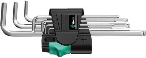 Wera Winkelschraubendrehersatz 950 PKL 7-teilig mit Kunststoffhalter, Innen-Sechskant, Silber - Bild 1