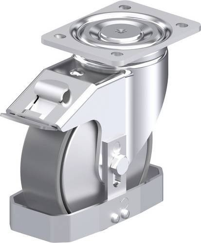 Blickle Stahlblech-Lenkrolle LH-PO 160K-FI-ELS-FA-FS in Silber, Rad-Durchmesser: 160 mm, Tragfähigkeit: 450 kg - Bild 1