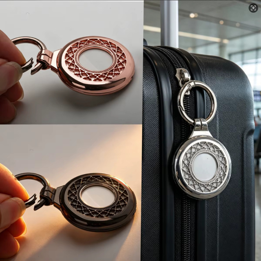 Apple AirTag Metall Schutzhülle mit Hohlraum- und Diamant-Design für Haustierhalsbänder, Taschen und Schlüsselanhänger - Bild 3