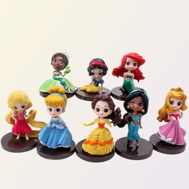 Q-Version Prinzessin Cartoon Figuren Puppe Spielzeug, 8-teiliges Set, ab 14 Jahren - Bild 1