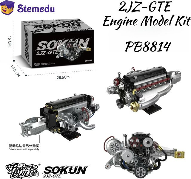 Powerbuild Speed Soul 2JZ Motorserie, Elektrisches Bausteinmodell, Set - Bild 1