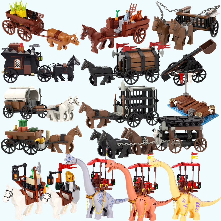 BRICKPANDA Mittelalterliche Militärburg Ritter, Bausteine, Schwarz-Weiß-Bunt, Kunststoff - Bild 1