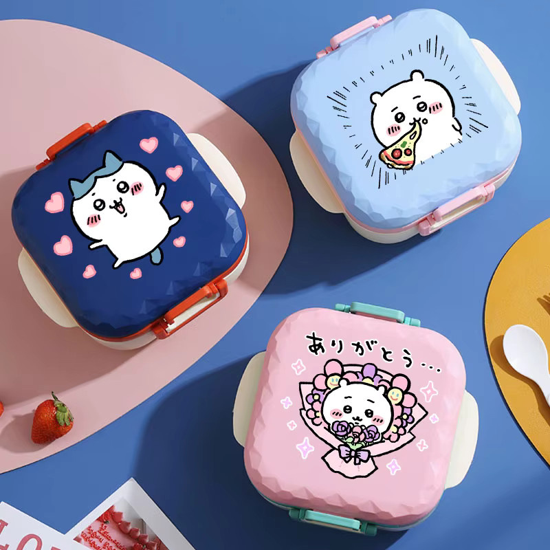 Chiikawa Lunchbox 800ml mikrowellengeeignet mit Löffel und Gabel BPA-frei - Bild 2