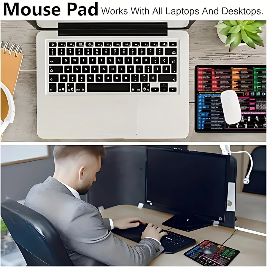 Mairuige Mauspad und Tastaturpad mit hochauflösender Anti-Rutsch-Basis für mehr Effizienz im Büro - Bild 3