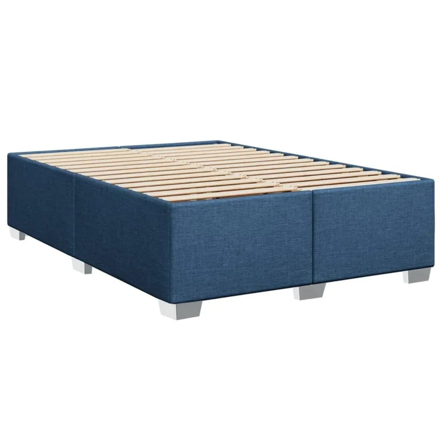 vidaXL Bettgestell aus Kiefernholz und Stoff in Blau, B/T: 160 x 200 cm - Bild 2