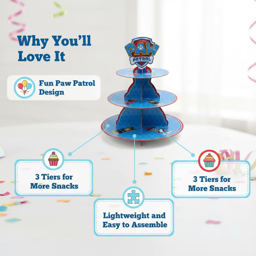 Paw Patrol Dreistufiger drehbarer Tortenständer, Geburtstagsparty-Dessert-Display - Bild 3