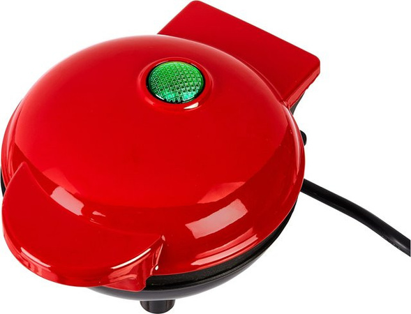 Alpina Mini-Waffeleisen in Rot mit runder Form und Kunststoffgehäuse