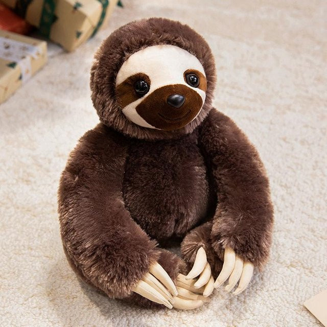 Kidsly Orang-Utan Faultier Wildschwein Puppe, Plüsch, Braun, 28cm - Bild 1