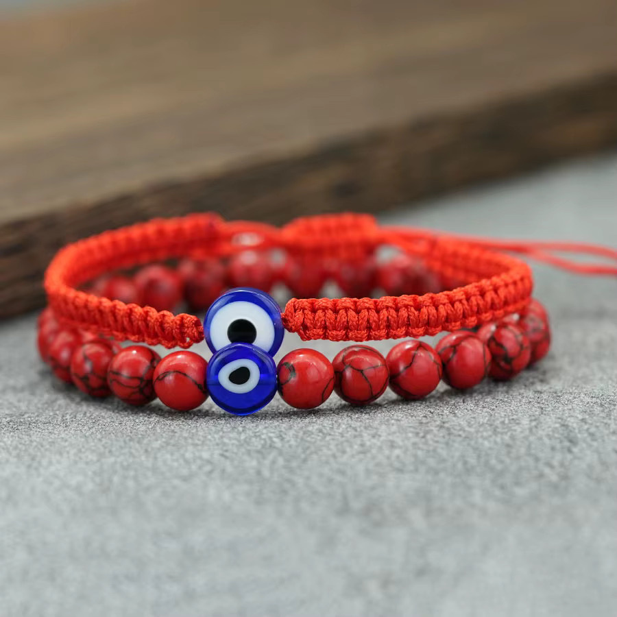 Viking Armband, Schwarz, Rot, Stein, Herren - Bild 3