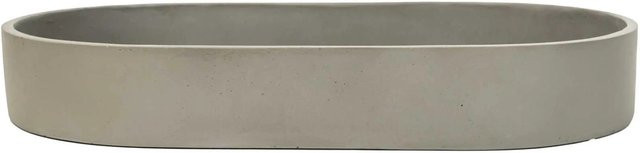 Vivanno Pflanzschale Solena oval aus Fiberglas in Betongrau, B/T/H: 35 x 20 x 5 cm - Bild 1