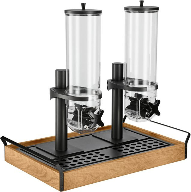 VEGA Müslispender Esino doppelt, GN 1/1, 2x 4l, eiche/schwarz, B/T/H: 61.9 x 38.6 x 56.2 cm - Bild 1