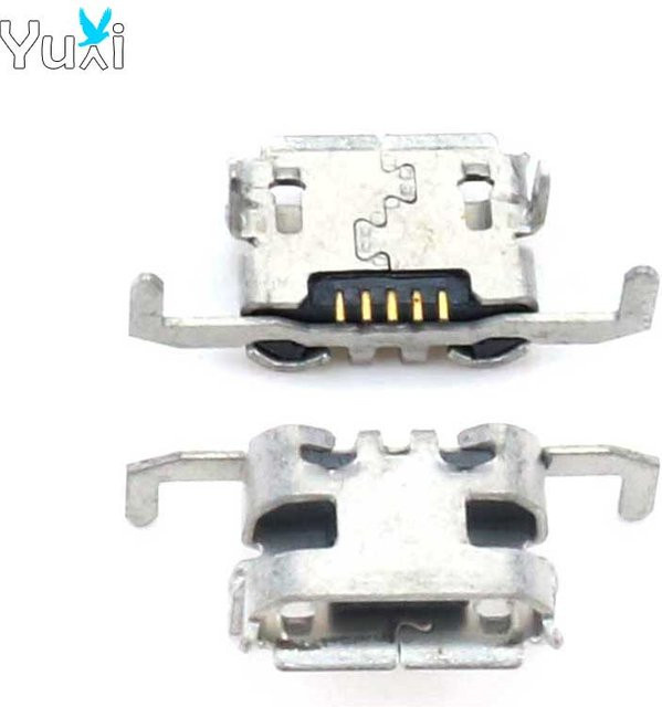 YuXi 2er-Set Micro-USB Ladebuchsen für Xbox One Controller in Silber - Bild 1