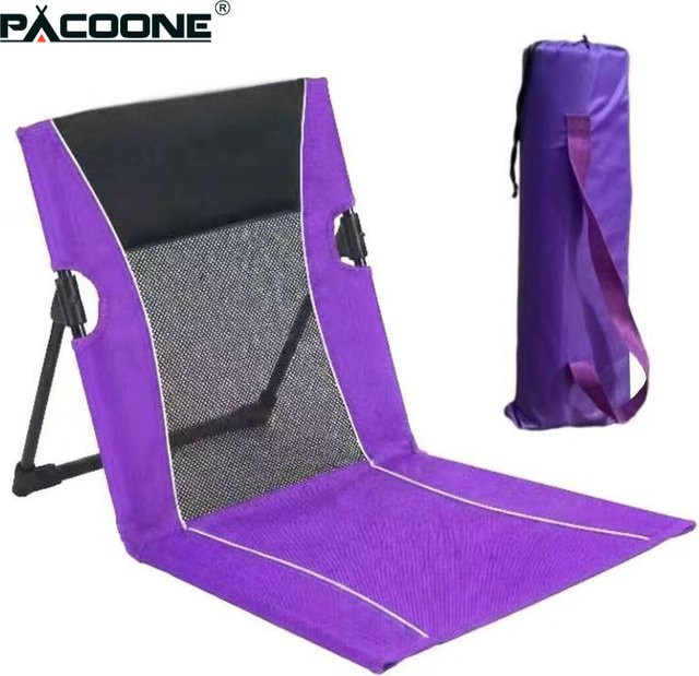 PACOONE Outdoor-Camping-Klappstuhl aus Textilene mit Rückenlehne und Armlehnen, leichter Freizeitstuhl für Strand und Garten - Bild 1