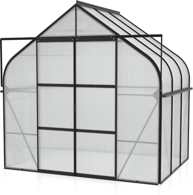 Vitavia Gewächshaus Diana 5000 in Schwarz mit 5 m² Fläche, Aluminiumrahmen und Polycarbonat-Hohlkammerplatten - Bild 1