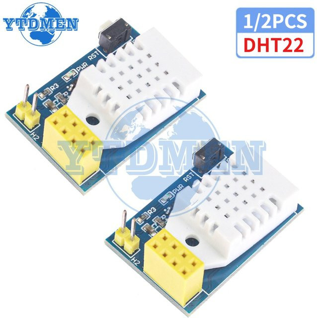 YTDMEN DHT22 AM2302 Temperatur- und Feuchtigkeitssensor Modul mit ESP8266 Interface Board für ESP-01/01S in Blau - Bild 1