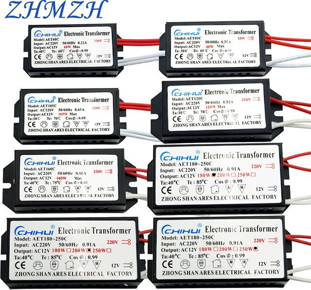Elektronischer Transformator AC220V zu 12V für G4 Halogenlampen und Kristalllampen, Schwarz - Bild 1