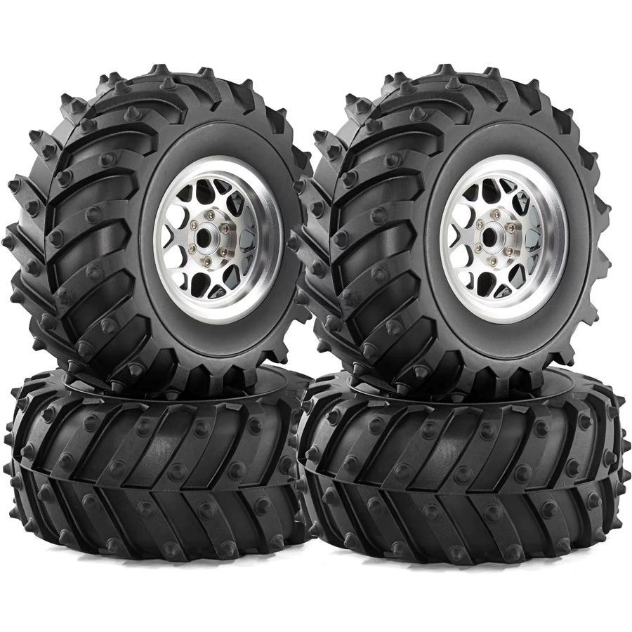 RS Metall 2,2 Beadlock-Räder und Crawler Monster Spike-Reifen, 4-teiliges Set, 1:10, Schwarz - Bild 2