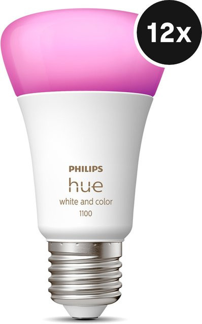 Philips Hue White & Color Ambiance E27 Bluetooth Smart LED Leuchtmittel Multicolor 12er-Set - Bild 1
