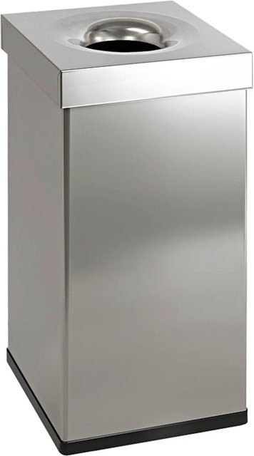 PROREGAL Selbstlöschender Eckiger Abfallsammler aus Edelstahl in Silber, Volumen: 55 Liter, H x B x T: 60 x 30 x 30 cm - Bild 1