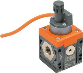 Riegler Druckschalter SYNTESI, BG 2, G 3/8, M8-Stecker, orange, 300 mm Kabel - Bild 1