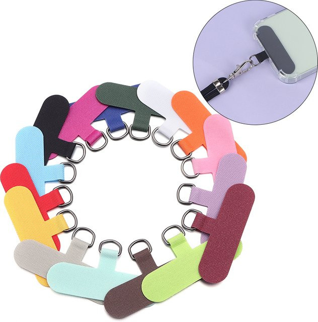 5er Set Lingsai Telefon Lanyard aus Oxford Stoff mit Metallring in Mehrfarbig und Braun - Bild 1
