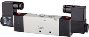 Riegler 5/3-Wegeventil elektropneumatisch, Mitte entlüftet, G 3/8, 24 V DC, Schwarz - Bild 1