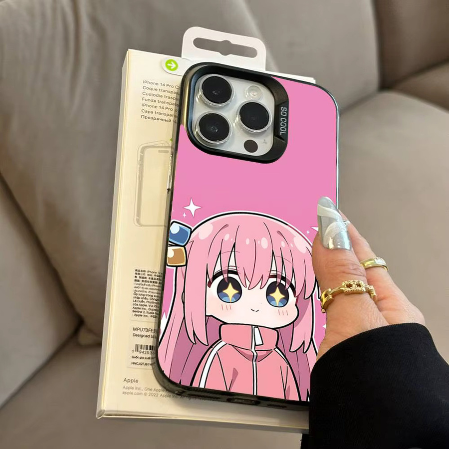 Kawaii Handyhülle Bocchi The Rock für iPhone 15 14 13 12 11 Pro Max Plus XR XS 7 8 in Pink - Bild 3