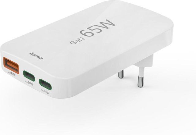 Hama Universal USB-C Notebook-Netzteil mit GaN-Technologie und Power Delivery, 65W, Weiß - Bild 1
