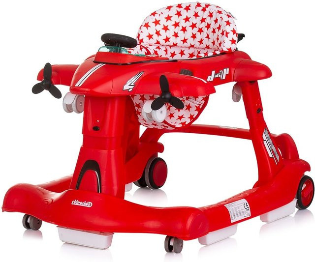 Chipolino Airplane 3 in 1 Lauflernwagen Lauflernhilfe mit Musik rot - Bild 1