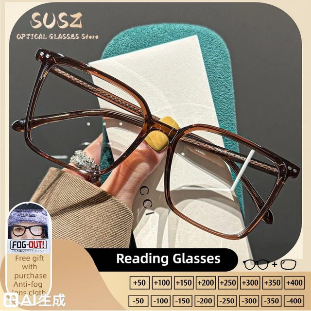 SUSZ Lesebrille, Eckig, Vollrand, Damen, Braun - Bild 1