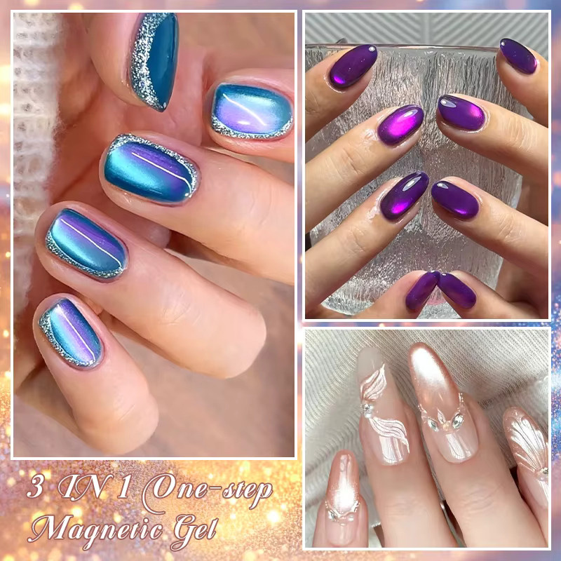 MEET ACROSS Magnetischer Gel Nagellack, Glänzend, Katze-Effekt - Bild 3