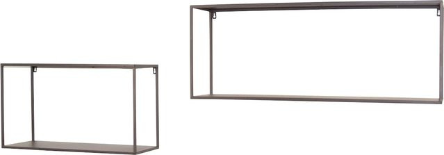 Wandregal-Set Viktor von möbel direkt online, 2 Stück, schwarz, Metall pulverbeschichtet, B/T/H: 90 x 25 x 35,5 cm - Bild 1
