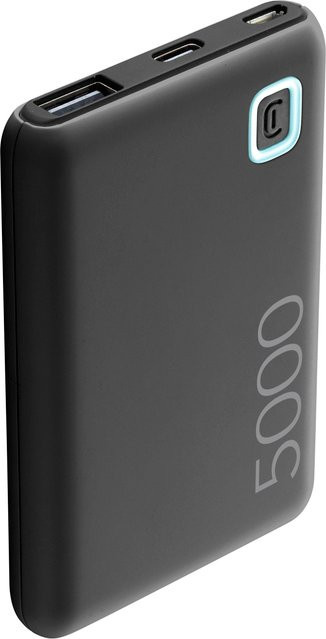 CellularLine Powerbank ESSENCE 5000 mAh Schwarz mit USB-C, Micro-USB und USB-A - Bild 1