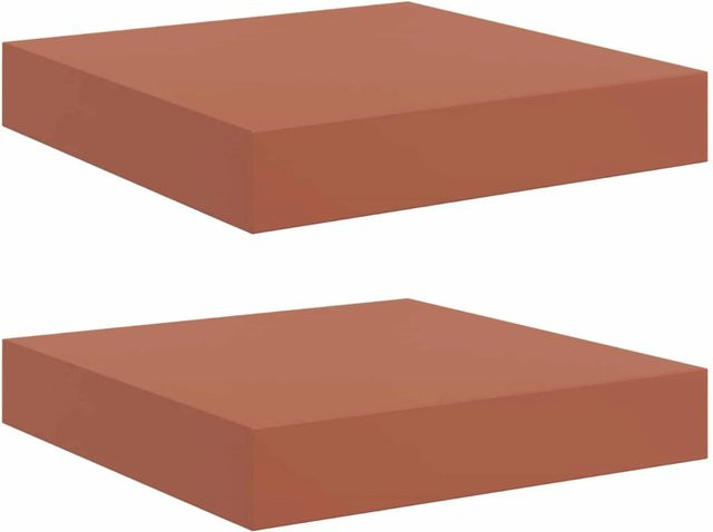 vidaXL Wandregal Set aus Holzwerkstoff in Rot, 2 Stück, B/H/T: 23 x 23,5 x 4 cm - Bild 1