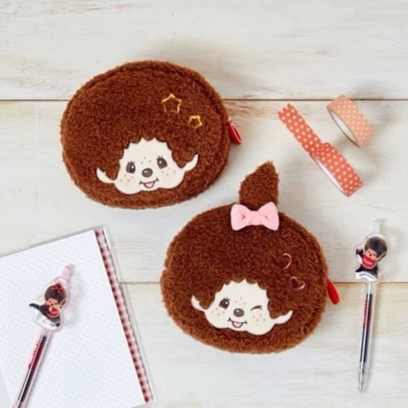 Bandai Kawaii Monchhichi Münzbörse, Cartoon-Stickerei-Tasche, Hasenohren-Schlüsseltasche, Kleine Aufbewahrungstasche - Bild 2