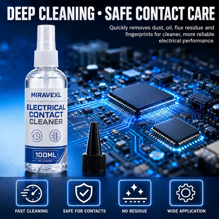 MIRAVEXL Elektrischer Kontaktreiniger mit Gebläse und Bürstenset zur Reinigung von PCB, Telefonen, Laptops und Schaltern, 100 ml, transparent - Bild 5