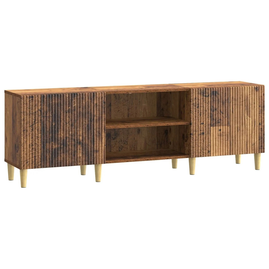 vidaXL TV-Schrank aus Holzwerkstoff in Altholz-Optik, Braun, B/T/H: 150 x 31 x 50 cm - Bild 2