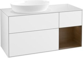 V&B Waschtischunterschrank Finion mit Wandbeleuchtung, Weiß lackiert, Breite: 120 cm, Tiefe: 50,1 cm, Höhe: 50,1 cm - Bild 1