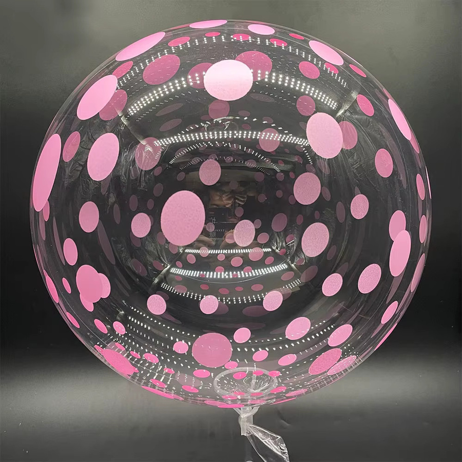 Transparent Bobo Ballon mit Herz-Aufdruck von PartiesTour für Hochzeit, Geburtstag und Valentinstag, Durchmesser: 50,8 cm - Bild 3
