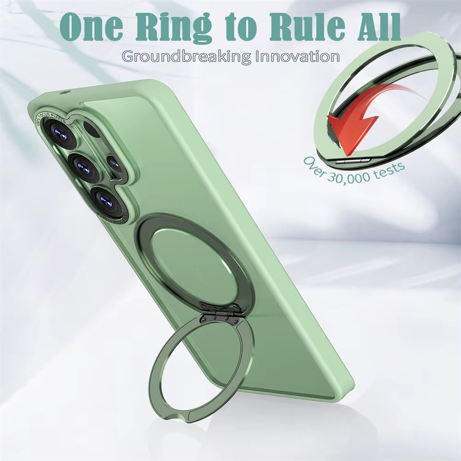 Transparente MagSafe Schutzhülle für Samsung Galaxy S26 S25 S24 S23 S22 Ultra und FE Modelle mit rotierendem Magnetring in Transparent, Purple und Green - Bild 2