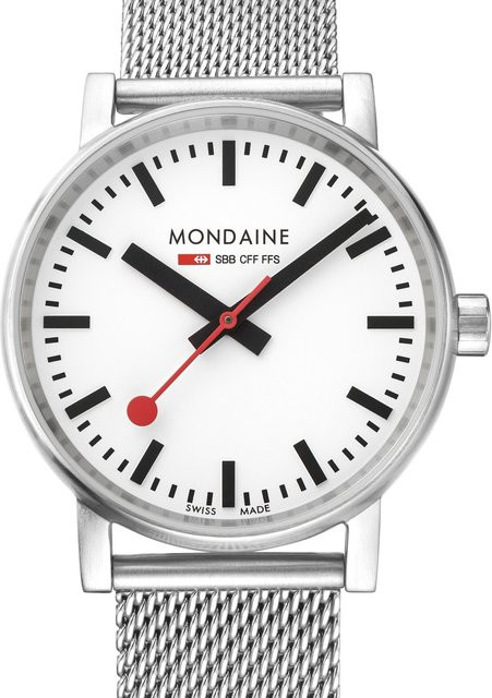 Mondaine Armbanduhr, Quarz, Edelstahl, 35 mm, Damen, Weiß - Bild 1