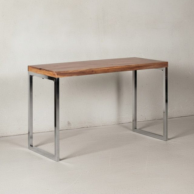 KADIMA DESIGN Konsolentisch ISEN aus Massivholz Akazie mit Chromgestell, B/T/H: 120 x 45 x 76 cm - Bild 1